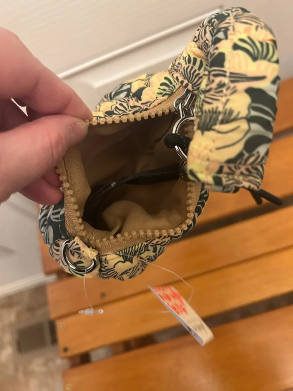 NWT Free People Movement Floral Quilted Mini Pouch Bag - Yellow/Green/Blue - Picture 5 of 7